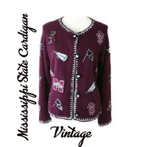 VTG 1980s Mississippi Collegiate Patches Sweater